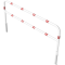 Access barriers | removable and revolving | with triangular locking mechanism | with quarter-bend bar | hot-dip galvanized and white coatedwith red reflecting stripes | total width: 2500 mm